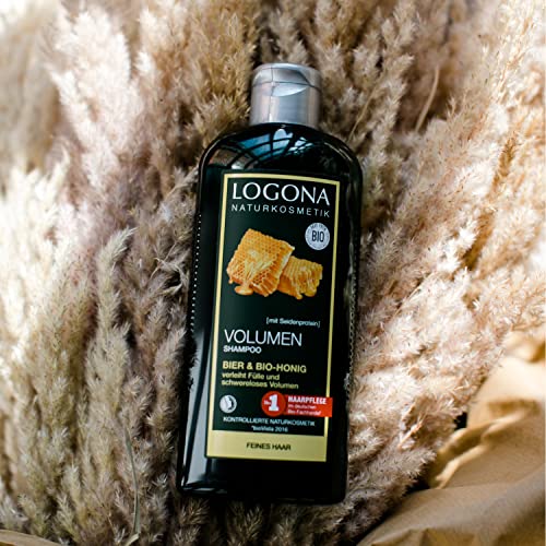 Champú Volumen de Cerveza & Miel Bio, aporta al Pelo Fino un Volumen de ensueño, fortalece y aporta Riqueza, Acabado Brillante, con extractos de Plantas Bio, de LOGONA cosmética Natural