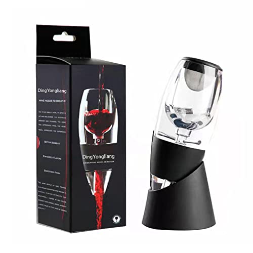 Chang Aireador de vino, decantador de vino con soporte, decantador de vino prémium con efecto venturi, decantador de vino tinto set de aireador rápido