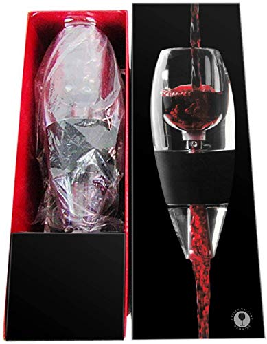 Chang Aireador de vino, decantador de vino con soporte, decantador de vino prémium con efecto venturi, decantador de vino tinto set de aireador rápido