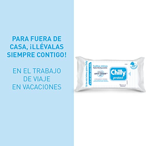Chilly Pocket - Toallitas Chilly Protect, Toallitas Íntimas Aptas para Uso Diario, Fórmula Activa, 12 Unidades