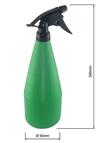 Clixde 2 pulverizadores de plantas para jardín, plantas, flores, peluquería, plástico verde con escala de medición, 1000 ml