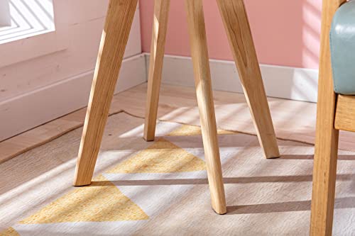 CLP Mesa Auxiliar Cuadrada Almeria De Madera MDF En Estilo Nórdico I Mesita Decorativa con 3 Patas Redondas o Cuadradas, Color:Blanco, Color del Marco:Natura (Cuadrado)