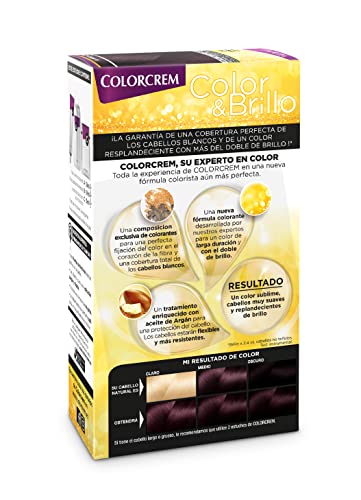 Colorcrem Color & Brillo - Tinte permanente mujer - Tono 46 Violin, con tratamiento nutri-protector al aceite de Argán. + 45% de producto | Disponible en más de 20 tonos.