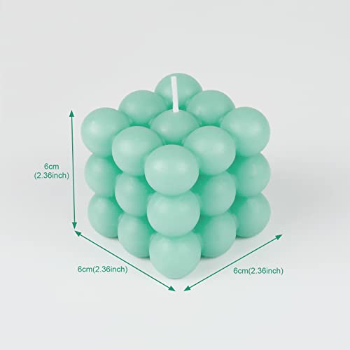 Comius Sharp Bubble Vela 4 Pcs Cube Cubierte Cera Velas Perfumado Vela Lindo Blanco Pink Púrpura Púrpura Vela Verde Para El Hogar Dormitorio Baño Decoración De La Boda