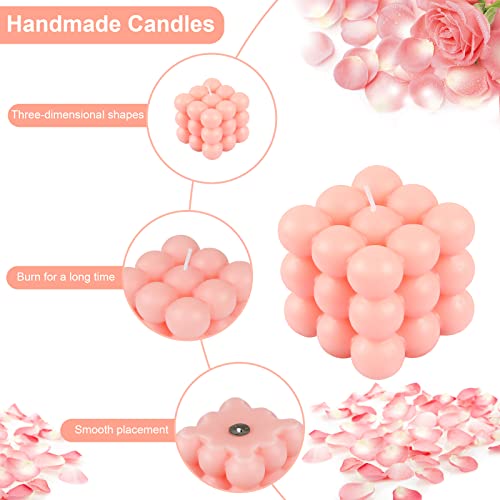 Comius Sharp Bubble Vela 4 Pcs Cube Cubierte Cera Velas Perfumado Vela Lindo Blanco Pink Púrpura Púrpura Vela Verde Para El Hogar Dormitorio Baño Decoración De La Boda