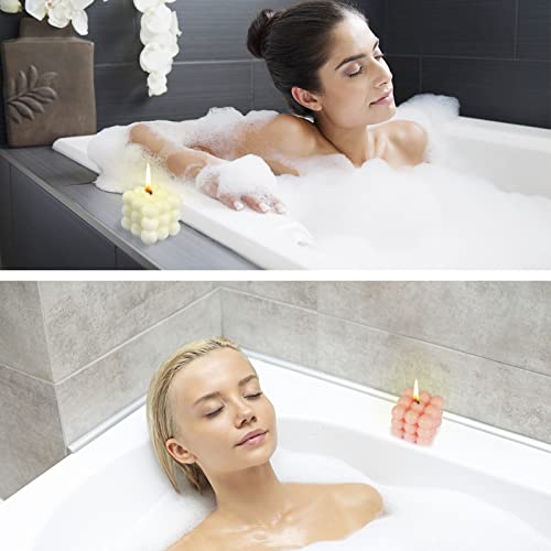 Comius Sharp Bubble Vela 4 Pcs Cube Cubierte Cera Velas Perfumado Vela Lindo Blanco Pink Púrpura Púrpura Vela Verde Para El Hogar Dormitorio Baño Decoración De La Boda