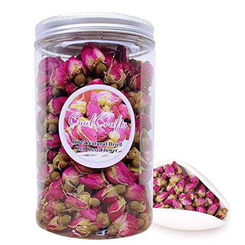 CoolCrafts Capullos Rosas Secas Naturales 100g Flores Secas Rosa para Decoración de Pasteles, Jabón, Resina, Popurri