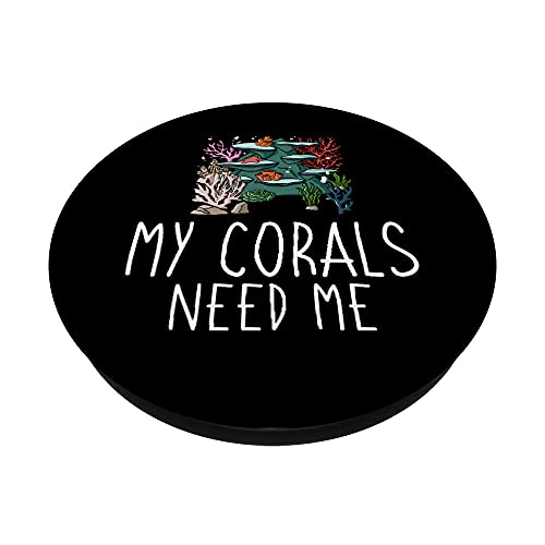 Coral Frag Regalo Arrecife Acuario Pecera Aquarist PopSockets PopGrip Intercambiable