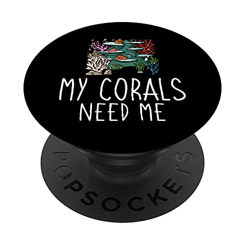 Coral Frag Regalo Arrecife Acuario Pecera Aquarist PopSockets PopGrip Intercambiable