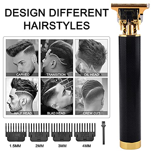 Cortapelos Profesional Hombre,Máquina Cortar Pelo Inalámbrico da Batería,con 4 Peines Guía Maquina Cortar Pelo,Recortadora de Barba para Hombres Impermeable, para Casa y Corte de Pelo