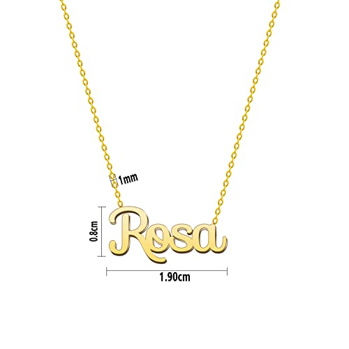 Cotigo Collar Nombre Rosa Acero Incluye Tarjeta Significado Hermoso Colgante Plateado o Dorado-Regalos Personalizados Mujer Cumpleaño Navidad Día de madre San valentín (Rosa-Dorado)