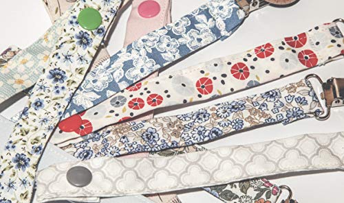 Cotone Chupeteros de Tela Clips Metalicos Para Bebe Pack de 5 100% Algodon