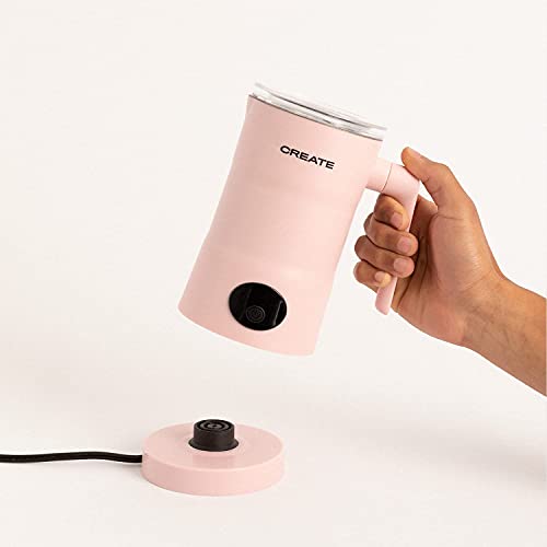 CREATE/MILK FROTHER PRO/Espumador y vaporizador de leche eléctrico de hacer leche fría y caliente, rosa/Espumador Leche Automático, 350 mll