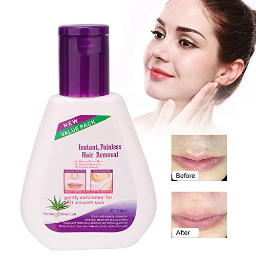 Crema depilatoria Crema depilatoria sin dolor de aloe profesional para rostro, barba y partes privadas 125g / 4,4 oz