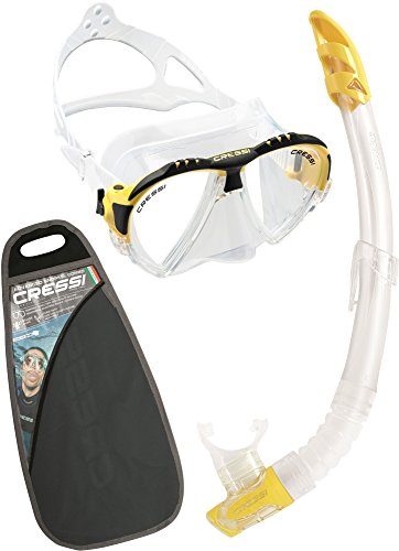 Cressi Matrix & Gamma VIP - Juego de Accesorios de Buceo (Gafas y Tubo) Amarillo Amarillo Talla:Talla única