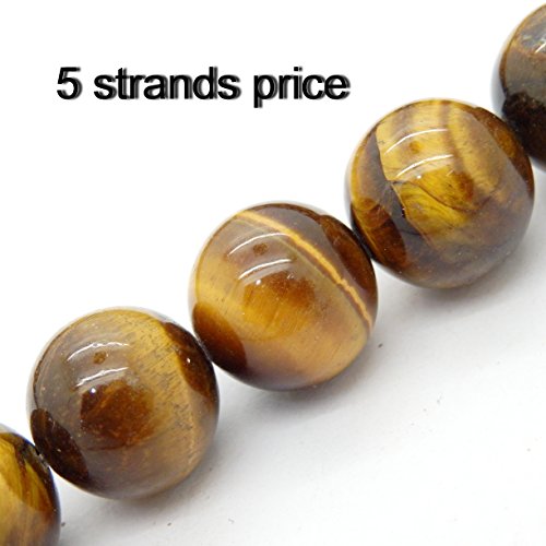 cuentas de piedras naturales para hacer bisuteria, perlas Piedra para pulseras perlas collares, 5 hebras en el interior, Tiger Eyes Stone 8mm