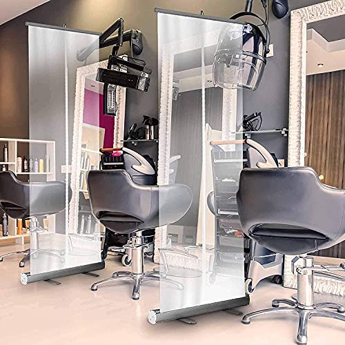 CWZY Roll up Stand Aislamiento Libre Sala de Barrera Divisor Divisor Transparente Higiene Pantalla Dreneeze Guard Piedra Piso Piso de pie Pull-up Banners,for Gimnasio Salon Peluquería Bar Restaurante