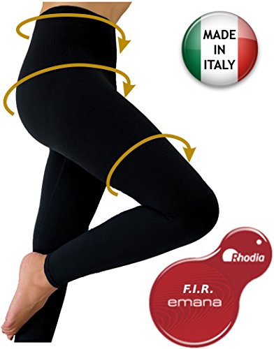 CzSalus Emana Biofir Terapia Anticelulite adelgazar compresión Linfedema Leggings, Leggings, XL, Naranja, negro