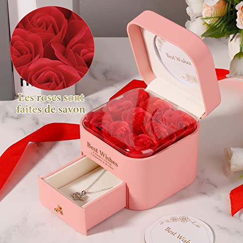 Derogras Rosa Eterna, Regalos Originales para Mujer, Regalos Mujer para San Valentin, Rosa Eterna para San Valentin Cumpleaños Navidad Aniversario, Rosa Para Esposa Mamá