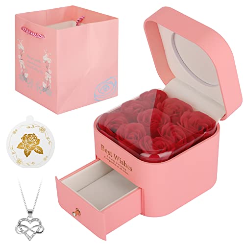 Derogras Rosa Eterna, Regalos Originales para Mujer, Regalos Mujer para San Valentin, Rosa Eterna para San Valentin Cumpleaños Navidad Aniversario, Rosa Para Esposa Mamá