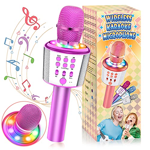 DEVRNEZ Juguetes Niña 4-12 Años, Karaoke con Microfono Inalambrico Regalos para Niñas de 4-16 Años Regalo Niña 7-18 Años Mas Vendidos Microfono Infantil Micrófono Niños Regalo Niño 4-16 Años