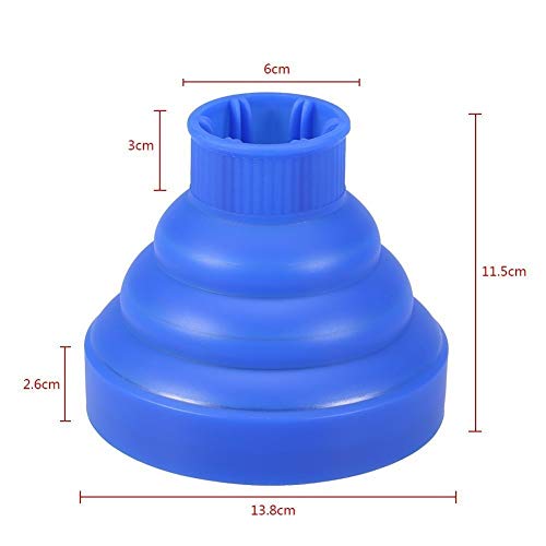 Difusor para el cabello de silicona - Secador de cabello plegable universal portátil Accesorio Secador Rosa 5Colors (Color : Bleu)