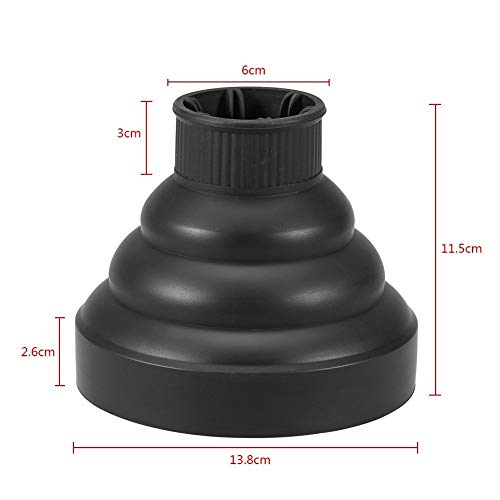 Difusor para el cabello de silicona - Secador de cabello plegable universal portátil Accesorio Secador Rosa 5Colors (Color : Noir)