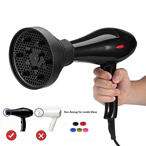 Difusor para el cabello de silicona - Secador de cabello plegable universal portátil Accesorio Secador Rosa 5Colors (Color : Noir)