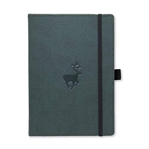 Dingbats - Wildlife Cuaderno Mediano Rayado, Ciervo Verde, A5 - Cuaderno De Tapa Dura - Cuero Pu - Papel Perforado, Crema, A Prueba De Tinta 100gsm