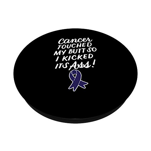 Divertido Colon Cancer Survivor Cancer Awareness mes Ribbon PopSockets PopGrip Intercambiable