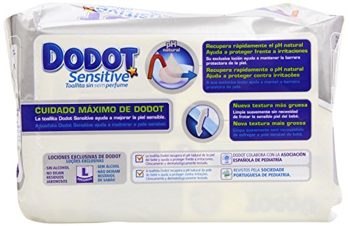 Dodot Sensitive Toallitas para Bebé - 3 paquetes de 2 x 54 toallitas - Total: 324 unidades