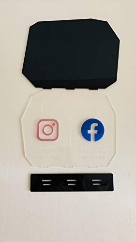 Dos Redes Sociales, Facebook y Instagram, Placa con Perfil Pagina personalizado, Síguenos, grabada, Decoración de arte, Letreros de mesa, Logotipo de la pequeña empresa, Señalización de oficinas
