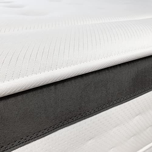 Duérmete Online - Colchón Viscoelástico Nature Biogel | Altura 24cm,Firmeza y Confort Óptimos,Tejido Termorregulador, Blanco, 105x190
