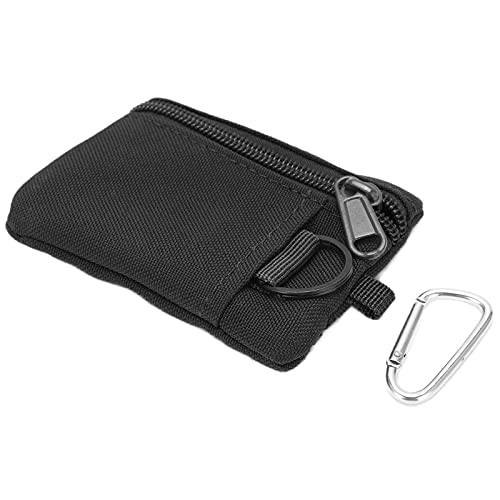 EDC Molle Pouch, Outdoor EDC Molle Pouch Wallet Mini Estuche para Tarjeta de Llave portátil EDC Pouch Bag Monedero con mosquetón(Negro)