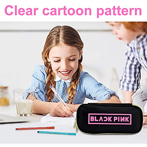 Estuche de Lápices Blackpink，Estuche Multifuncional con Cremallera, Bolsa de Cosméticos, Porta lápices Útiles Escolares Blackpink Papelería de Regalo