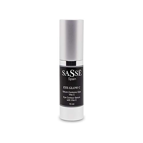 EYE GLOW C - Sérum Contorno Ojos Vitamina C. Hidrata, Ilumina. Ácido Hialurónico. 15 Ml. Producto Natural Y Vegano. Cosmética Natural Fabricada En España. Premios Innovación E I+d. Sasse