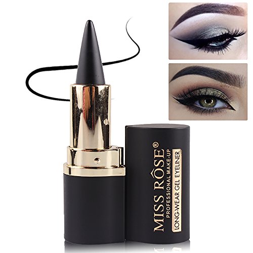 Fesjoy profesional de la belleza herramienta de maquillaje impermeable delineador de ojos Gel negro de larga duración Kajal Eye Liner pegatinas ojos lápiz cosméticos accesoriosdelineador de ojos negr
