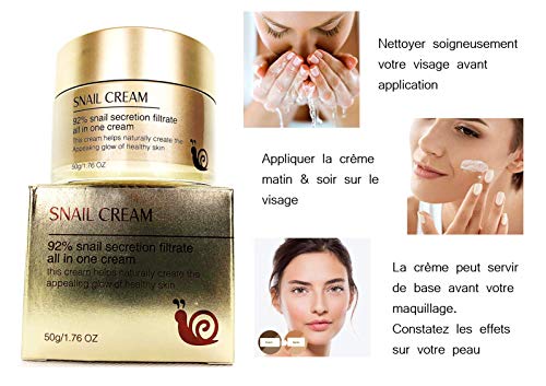 French Beauty Valley 2 X Crema Baba De Caracol Antiarrugas, Restauradora, Regenerativa, Hidratante, Lucha Contra El Acne, Manchas, Cicatrices - 50 G