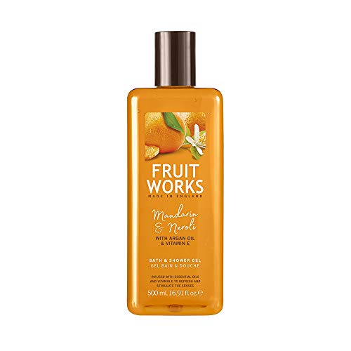 Fruit Works Mandarin & Neroli Cruelty Free & Vegan Bath & Shower Gel With Natural Extracts 1x 500ml