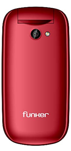 Funker F4 Classic Flip, telefono con Tapa, Teclas cómodas y Volumen Fuerte (Rojo)