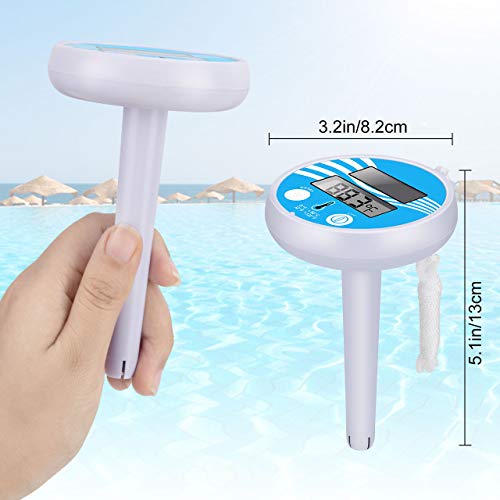 Gafild Termómetro Digital para Piscinas Termómetro Flotante De Energía Solar Medidor De Temperatura De Agua Flotante Preciso para SPA De Piscinas