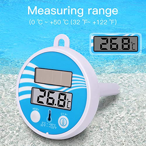 Gafild Termómetro Digital para Piscinas Termómetro Flotante De Energía Solar Medidor De Temperatura De Agua Flotante Preciso para SPA De Piscinas