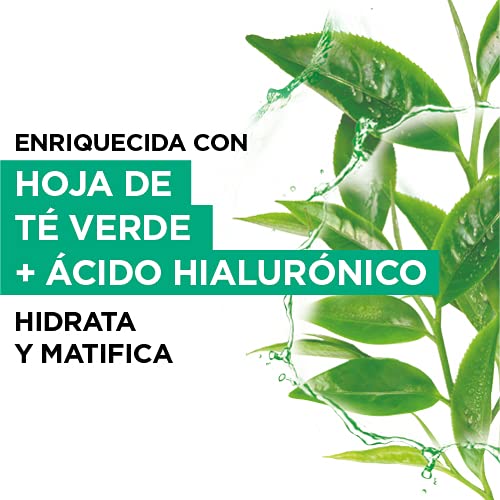 Garnier Skin Active, Tissu Mask Matificante, Mascarilla Facial de Tejido con Té Verde y Ácido Hialurónico para Pieles Mixtas a Grasas, Hidrata y Matifica la Piel, 5 Unidades