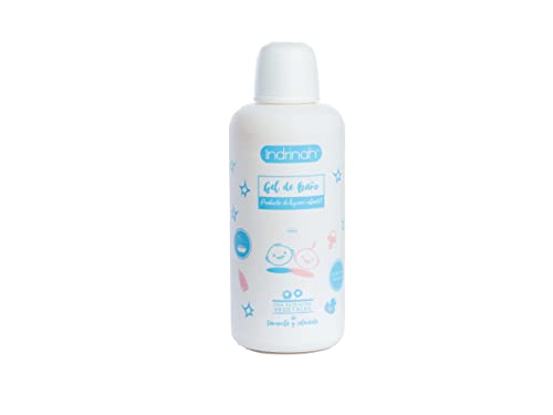 Gel de baño bebe Hidratante, Sin Sulfatos, Aloe Vera, Caléndula, 92% Natural, (250ml) [INDRINAH]