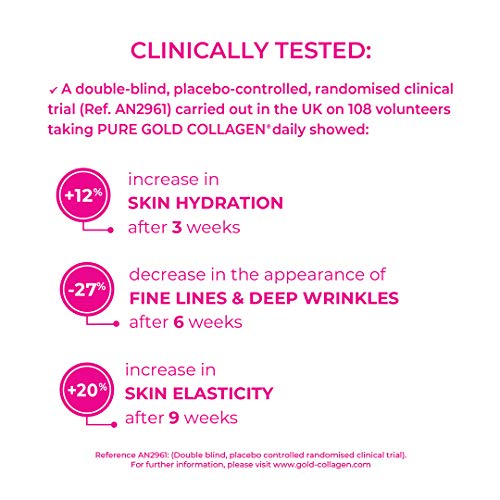 Gold Collagen Pure | El Original Complemento de colágeno líquido | Bebida de colágeno marino hidrolizado con ácido hialurónico, aceite de borraja, vitaminas y aminoácidos para piel, cabello y uñas. 10 dias.