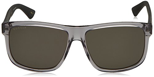 Gucci GG0010S, Gafas de Sol para Hombre, Gris (GREY-BLACK-GREY), Talla única