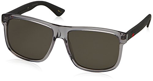 Gucci GG0010S, Gafas de Sol para Hombre, Gris (GREY-BLACK-GREY), Talla única