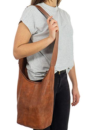 Gusti Bolso Bandolera Josephine Bolso Cruzar Bolso Mediano Vintage marrón Cuero