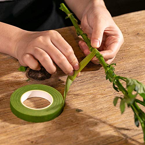 HAKACC Floral Tape Stem Wrap Green Tape For Bouquet Flowers,Pack of 6