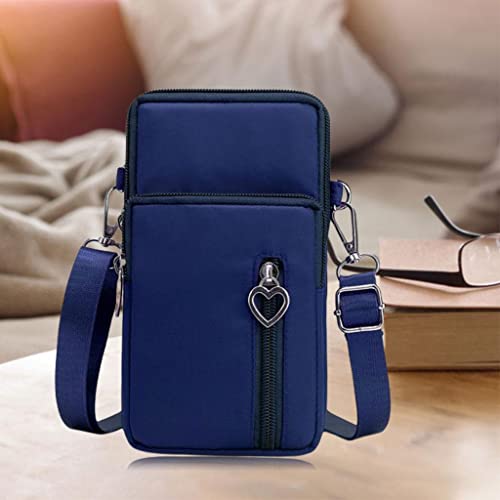harayaa Bolso Bandolera Pequeño para Teléfono Celular con Correa para El Hombro, Lindo Bolso de Viaje para Mujeres, Soporte para Teléfono Celular para Pasapor - azul